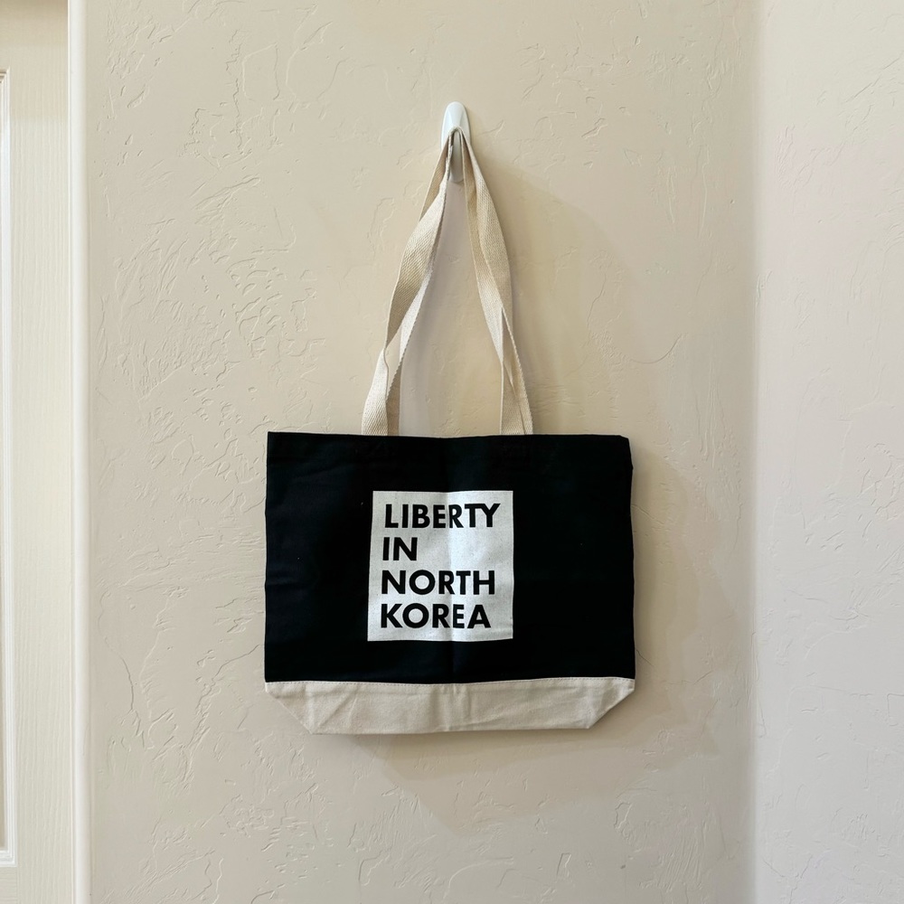 Black and White Liberty in North Korea Canvas Tote